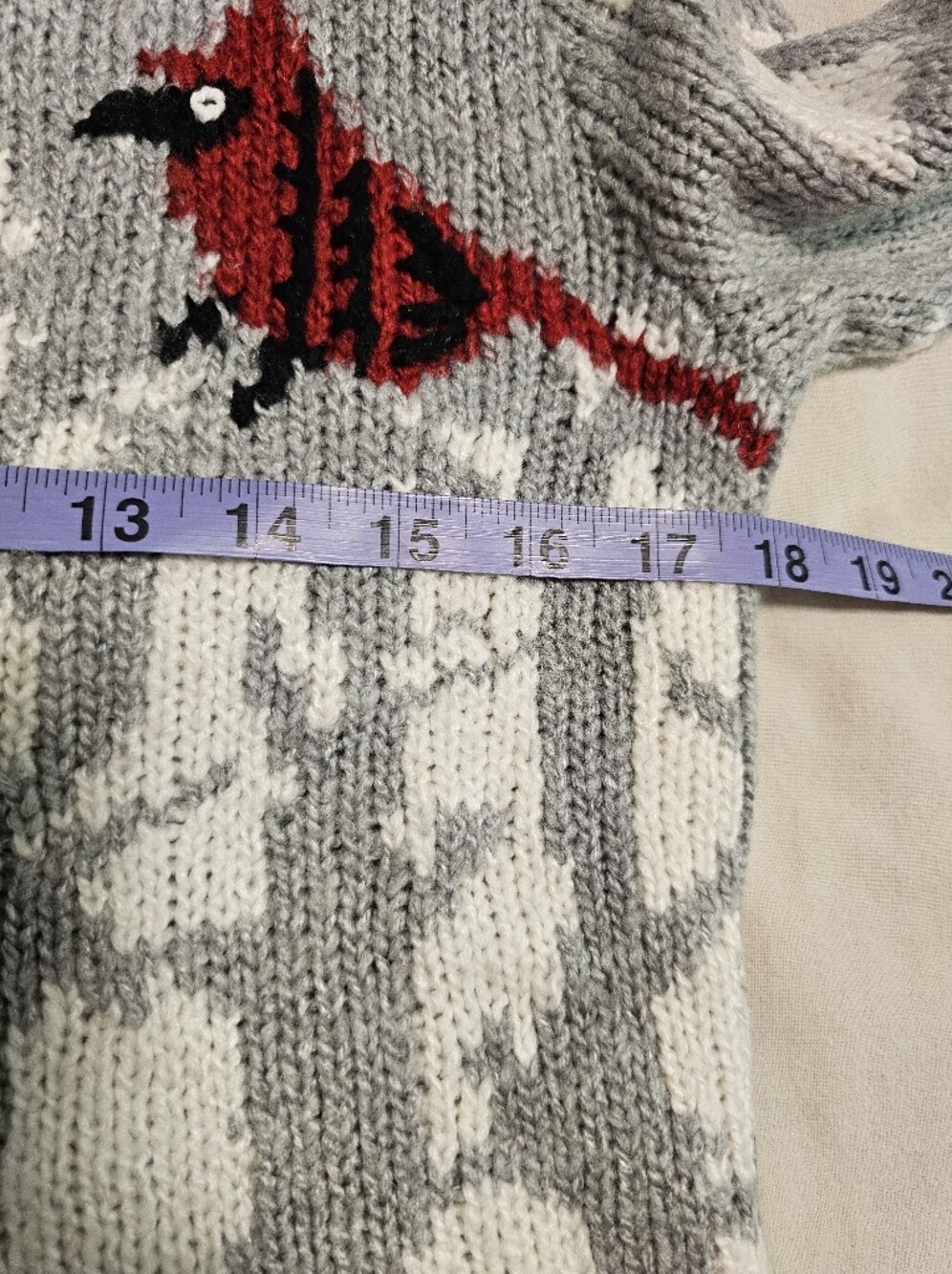 Talbots Wool Blend Cream Knit Cardigan Sweater Red Cardinal Size Small - Picture 7 of 9